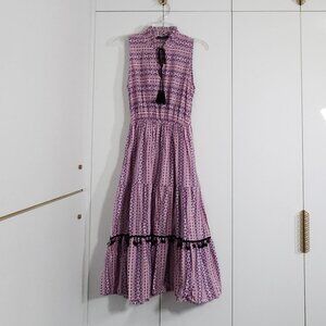 Magari Dress Womens Size M Sleeveless Long with Pompoms Made in Italy